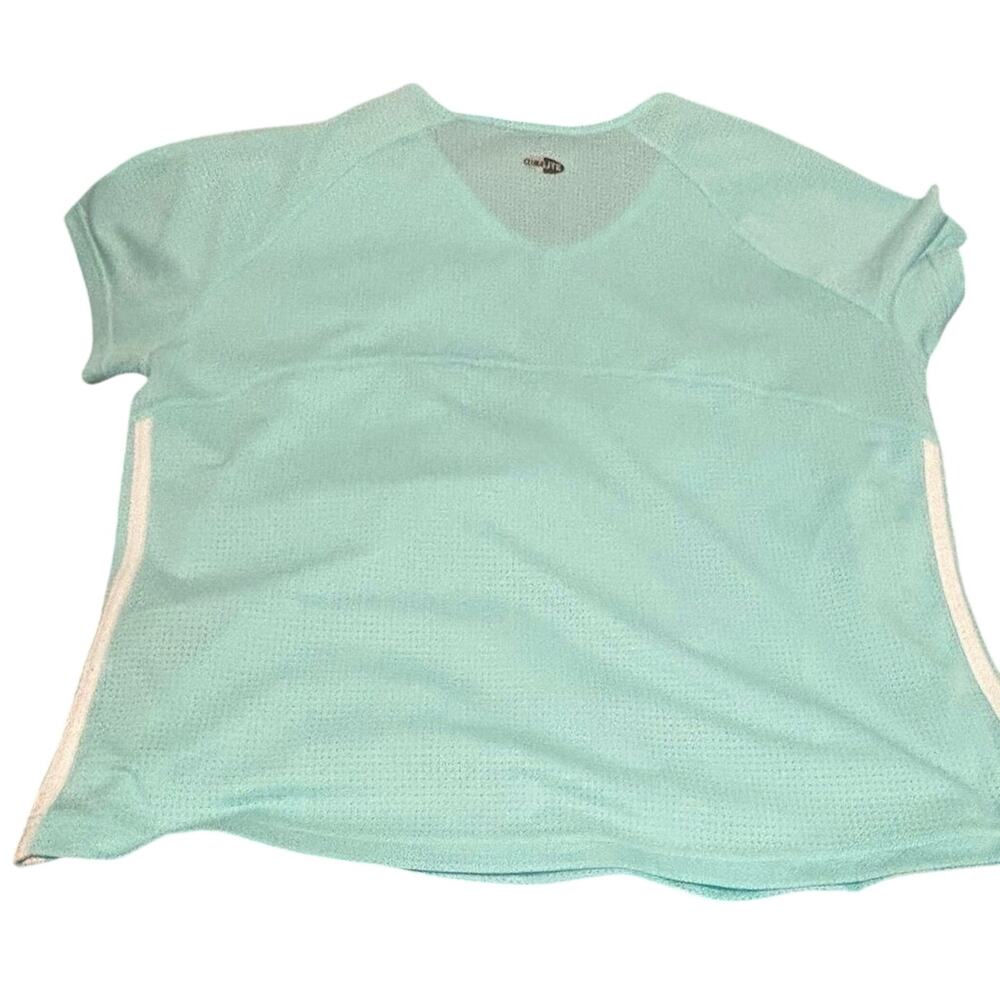 Adidas Climalite Women’s Large Mint Green Athletic V-Neck Workout Shirt NWOT